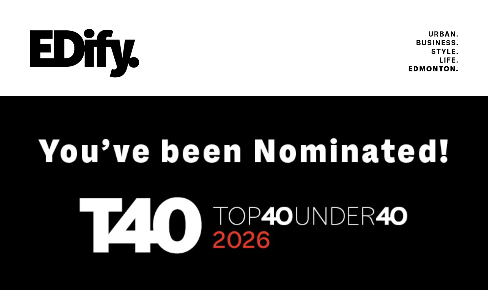 Edify Top 40 Under 40 2026 nomination